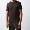Men's Dark Brown Fitted Crew Neck Short Sleeve T Shirt