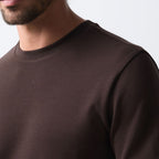 Men's Dark Brown Fitted Crew Neck Short Sleeve T Shirt