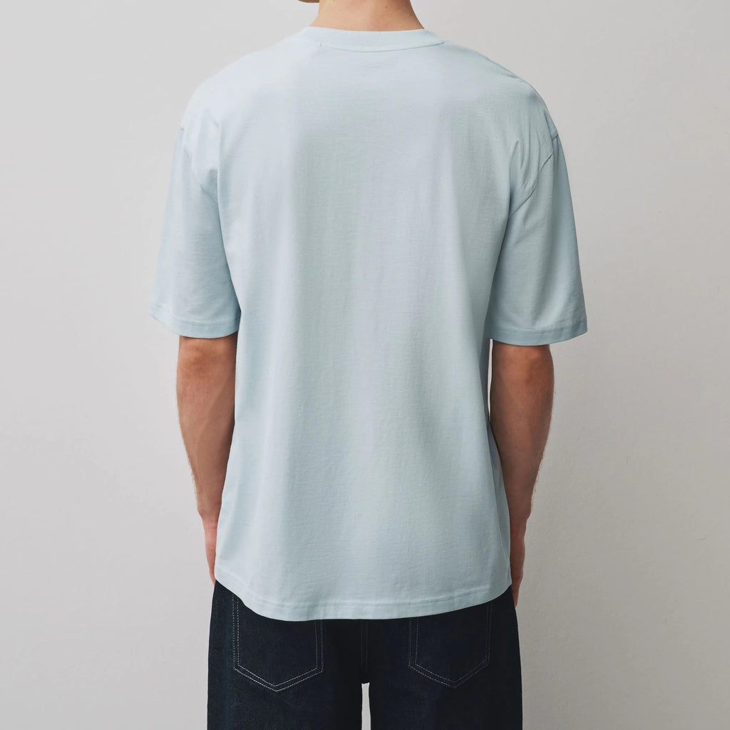 Men's Light Blue Loose Fit Crew Neck Short Sleeve T Shirt
