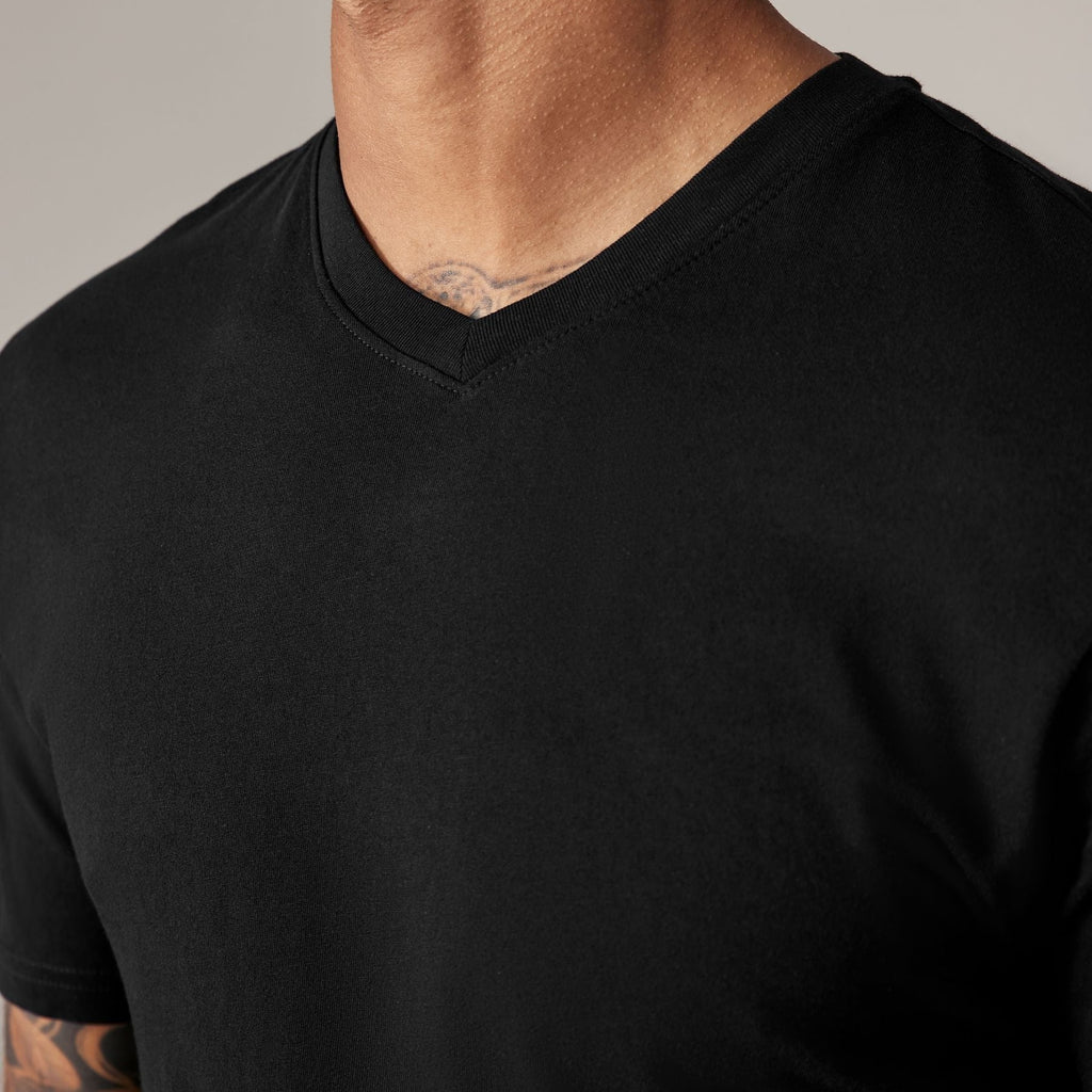 Men's Solid Color V Neck Short Sleeve Casual T Shirt
